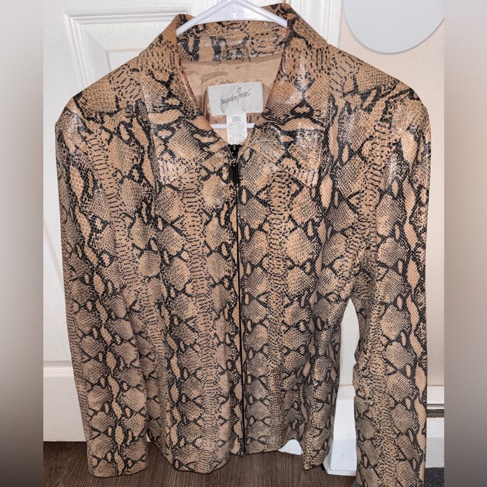 Jacqueline Ferrar Leather Snakeskin Jacket